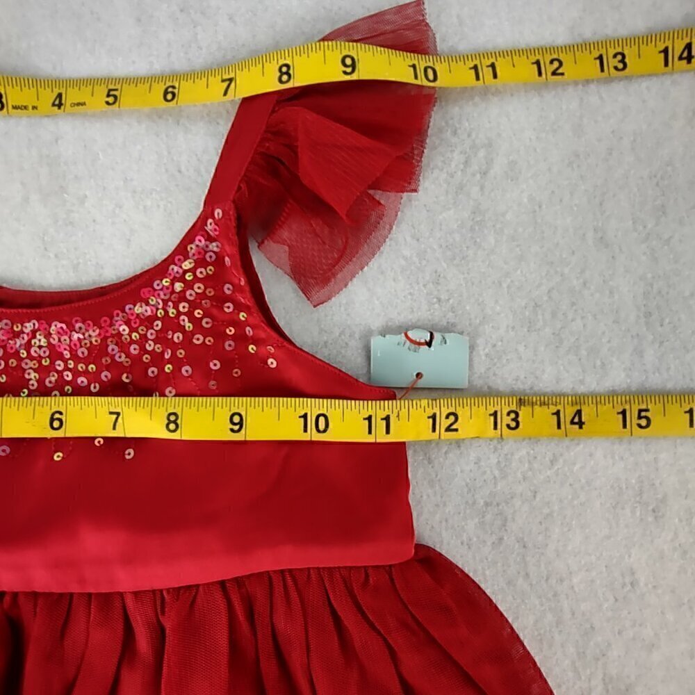 Cat & Jack Little Girls Sleeveless Ruffled Straps Formal Dress Size XS 4-5 (NWT) - Picture 8 of 11